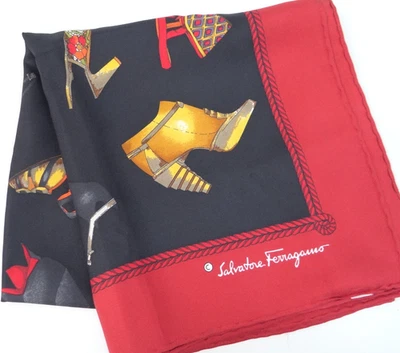 Salvatore Ferragamo Bufanda Zapatos Sandalias Estampado Rojo Italia 40220196800 2 Foto 1 de 4