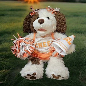 BAB Fuzzy Dog Cheerleader Plush Orange White Clemson Tennessee Texas Syracuse - Picture 1 of 8
