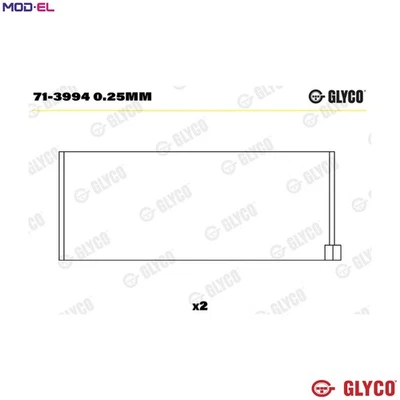 CONNECTING ROD BEARING 71-3994 0.25mm +0.25mm FOR 8035.05.214/05.215 2.9L 3cyl - Image 1 of 4
