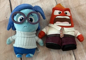 Lot Of 2 Disney inside out Plush Toys anger sadness Not Tested Pixar READ - Picture 1 of 9