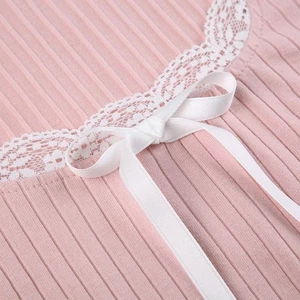 Trendy Pink Womens T Shirt featuring Elegant Lace Up Detail and Fit Style - Picture 1 of 27