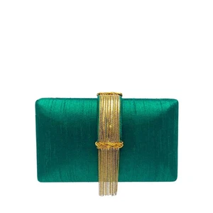 Emerald Fringe Clutch - Picture 1 of 3