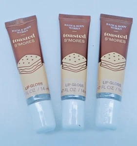 3 BATH & BODY WORKS TOSTADO S'MORES BRILLO DE LABIOS CON SABOR BRILLO SELLADO NUEVO - Imagen 1 de 6