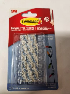 Command Decoration Clips for Christmas & Fairy Light - Clear, 20 Strips... - Image 1 of 2
