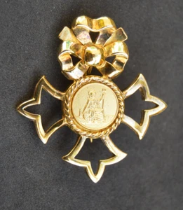 Hallmarked silver gilt Order of the British Empire lapel badge brooch - Picture 1 of 8