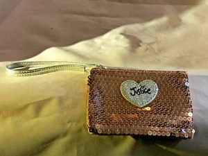 Justice Girl's Rainbow Sequin Zipper Wristlet Wallet Coin Purse With Handle - Picture 1 of 7