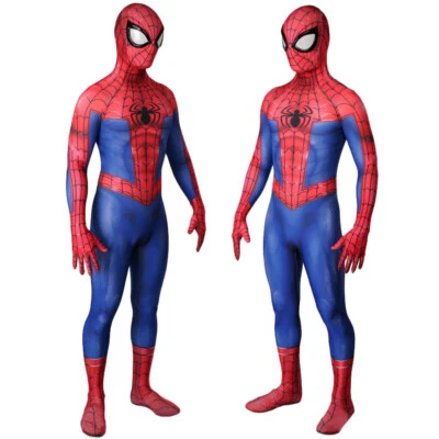 Classic Spider-Man Jumpsuit Superhero Cosplay Costume Bodysuit Halloween Zentai - Image 1 of 4