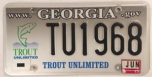GA WILDLIFE TROUT license plate Fish Fishing River Fly Wildlife Fisherman Reel - Picture 1 of 12