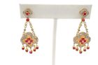 14k Yellow Gold Ruby Diamond Mother Of Pearl Chandelier Earrings Alwand Vahan