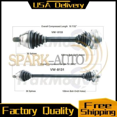 Conjunto de eixo dianteiro TrakMotive CV para 2012 2013 Volkswagen Golf R - Imagem 1 de 3