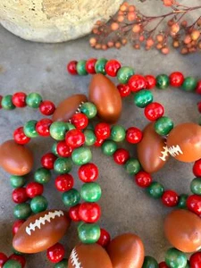Vintage Beaded Football Garland - Picture 1 of 10