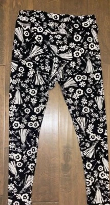 Leggings Lularoe Disney Negro Blanco Bella Durmiente TC2 Foto 1 de 3