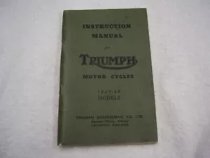 Moto Triumph 1947 1948 manual original del propietario - Imagen 1 de 5