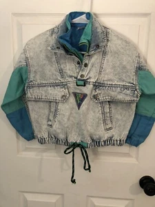 Vintage 80s Levi's Acid Wash Blue Denim Jacket USA Size Kids Small Rare - Picture 1 of 4