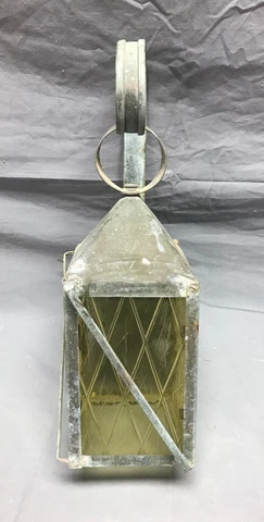 VTG Copper Exterior Porch Wall Sconce Light Fixture Old Amber Glass 460-23B Cover