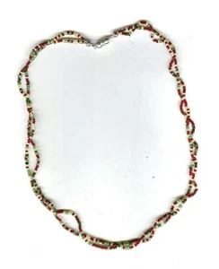 Collar ondulado cuentas verde, amarillo y rojo. - Imagen 1 de 5