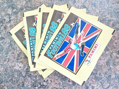 5x PANINI 'FOOTBALL '88 (1988) ALBUM STICKERS'. SEALED IN PACKETS. EXCELLENT.