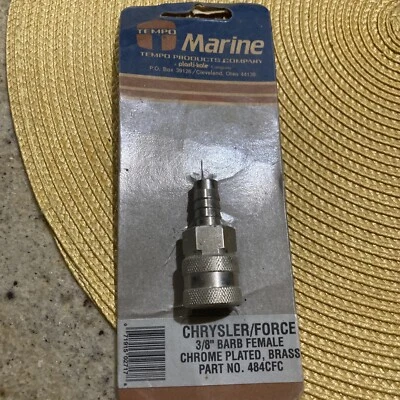 NEW OEM Tempo Fuel Line Connector 484CFC 3/8 barb female chrome plared brass - Image 1 of 2
