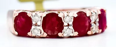 GENUINE 2.05 Cts RUBY & DIAMOND RING 14K  SOLID ROSE GOLD - Free Appraisal - Image 1 of 4