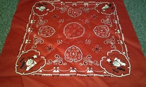 BANDANA HANKY RED WESTERN SHERIFF COTTON HIPPIE COWBOY BIKER SCARF HALLOWEEN - Picture 1 of 3