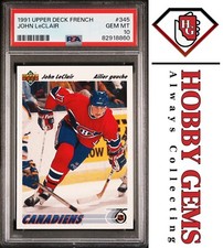 JOHN LECLAIR PSA 10 1991-92 Upper Deck French #345