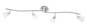 Lampadario soffitto barra 4 faretti 40 W vetro metallo luci Brilliant Bellona - Foto 1 di 12