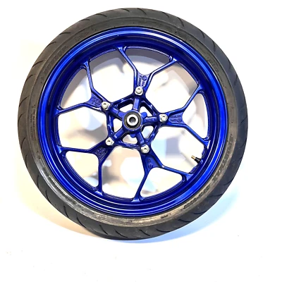 2015 to 2018 Yamaha YZF-R3, OEM Front Wheel & Tire, P/N 1WD-F5168-03-P0 - Image 1 of 4