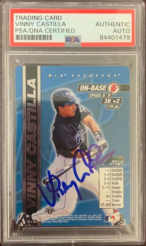 Vinny Castilla signed card 2000 Showdown #134 Tampa Bay Rays PSA Encapsulated - Image 1 of 2