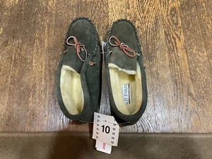 LB Evans Men's Green Leather Slipper Size 10 M NWOB NWT New 1980's Vintage - Picture 1 of 6