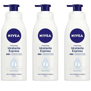 3 pz NIVEA Crema Corpo IDRATANTE EXPRESS per pelle normale o secca 500ml - Foto 1 di 3