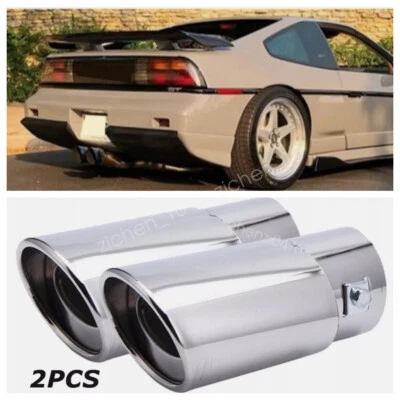 2x For Porsche 718 Cayman Car Exhaust Pipe Rear Tail Muffler Chrome Steel Tip US Foto 1 de 4