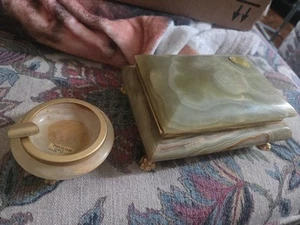 Original Vintage Hand Crafted Stone Jewelry Box. Very Nice. Heavy With Ashtray - Picture 1 of 12