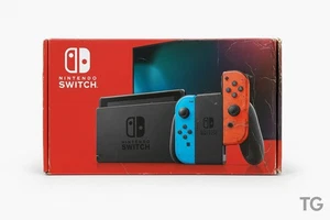 Nintendo Switch Console Retail "Box Only" Red Blue Joy-Con Packaging Replacement - Picture 1 of 17