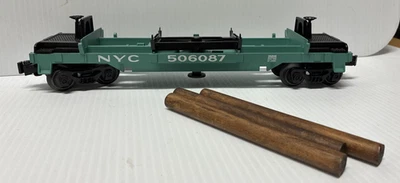 O Lionel #6-26898 New York Central Flat Car #72-6770-202 w Log Load IN BOX - Image 1 of 4
