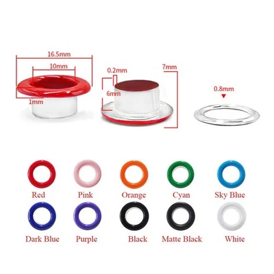 DIY Metal Eyelets with Washers Set ∅4mm ~ ∅10mm Leather Crafts Repair Grommet - Image 1 of 4