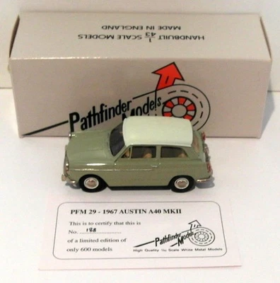 Pathfinder Models 1/43 Scale PFM29 - 1967 Austin A40 MKII 1 Of 600 Green/White - Image 1 of 4