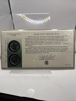 2000 Maryland P&D Uncirculated State Quarters - Sealed First Day Cover Envelope - Image 1 of 4