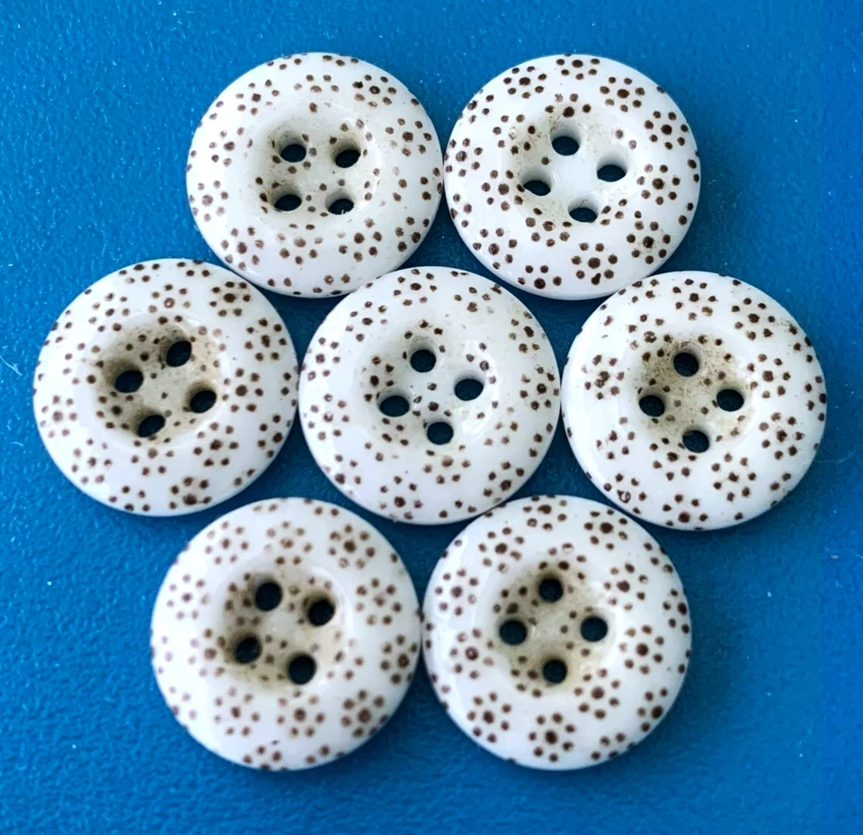 Botones antiguos de porcelana Calico - patrón a juego Foto 1 de 1