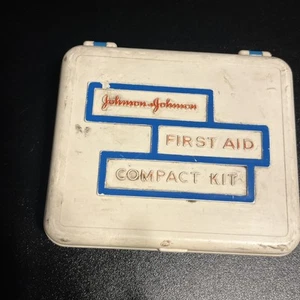 Vintage Johnson & Johnson First Aid Auto Kit 1960s Original Filled Some Unopened - Picture 1 of 7