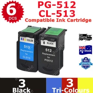 6x PG512 CL513 Remanufactured Ink Cartridge For Canon iP2700 MP230 MP280 MX340 - Picture 1 of 1