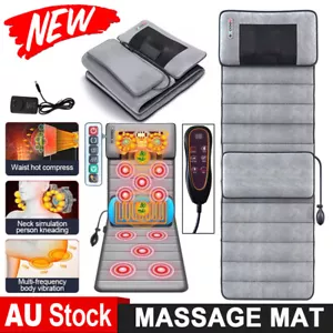 Massage Mat with Heat 10 Vibrating Nodes Full Body Massage Mat Neck Back Relief - Picture 1 of 17