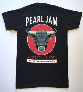 Pearl Jam t-shirt chicago wrigley field small 2018 tour bulls logo new t shirt