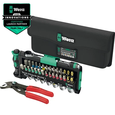 Wera Tool-Check Combi 1, 40 Pce Screwdriver Bit, Socket & Knipex Plier Set - Image 1 of 4