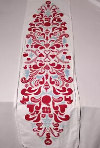 IKEA VINTERFEST Table Runner White Red Blue 15.5" x 55" Cotton - Picture 1 of 12