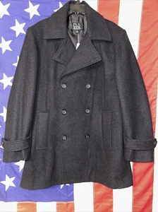 Jos A Bank Men's Size L/R Black Wool Peacoat Winter Jacket NWT $495 Retail NWT - Picture 1 of 11
