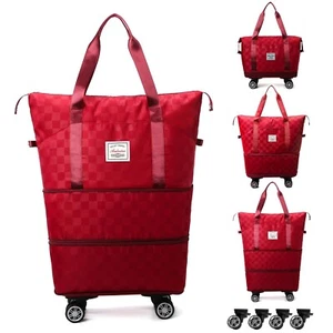 Foldable Travel Duffel Bag, Expandable Duffle Bag with Wheels, Lightweight Lu... - Picture 1 of 6