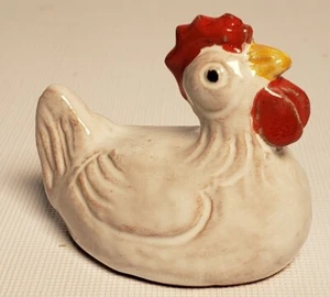 Vintage Rooster Pottery Clay Miniature Hand Made 2.5" Long A40 - Picture 1 of 3