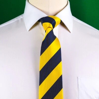 Sexy corbata negra y amarilla formal de negocios a rayas de 3 pulgadas para hombre moda profesional Foto 1 de 3