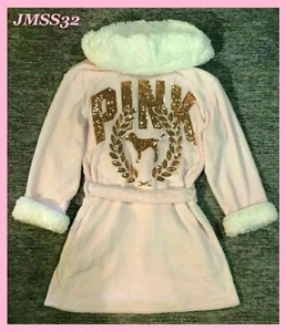 Victoria's Secret Rosa Bling Sherpa Vestido de Peluche con Capucha Rosa Oro Rosa Perro M L Nuevo con Etiquetas - Imagen 1 de 12