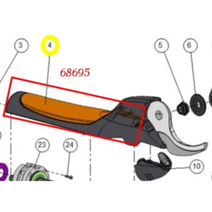 CORPO SUPERIORE + CONTROLAMA FORBICE PELLENC TREELION MANICO COPERCHIO 68695 - Foto 1 di 1